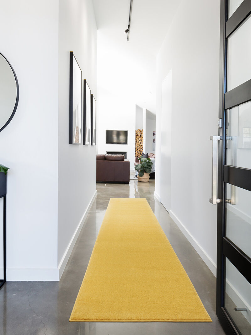 Nourison Essentials NRE01 Yellow 2'2" x 16' Rug image number 6