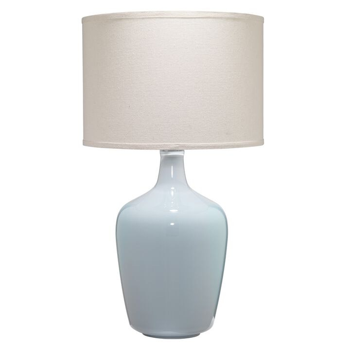 Table Lamp with Bellied Shape Ceramic Base, Gray - Benzara