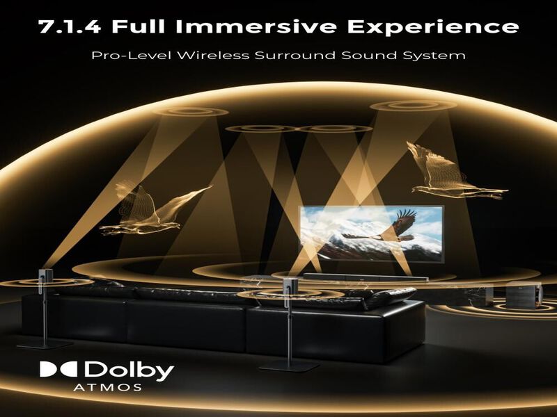 ULTIMEA Skywave Series 7.1.4ch Professional Wireless Surround Sound System for TV, 980W Dolby Atmos Sound Bar with 10" Wireless Subwoofer image number 1