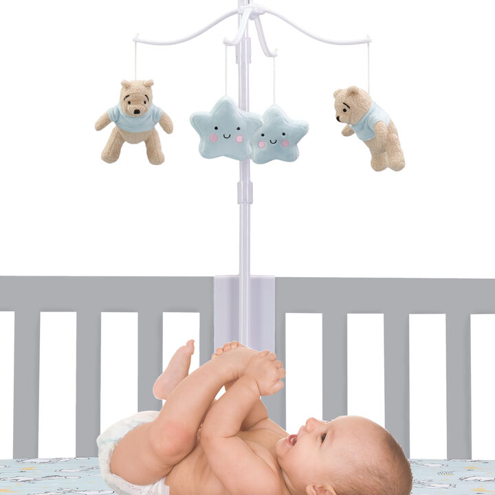 Bedtime Originals Starlight Pooh Musical Baby Crib Mobile - Blue, Animals