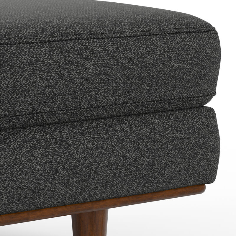 Morrison 49 inch Wide Mid-Century Modern Table Ottoman in Charcoal Grey Woven-Blend Fabric
