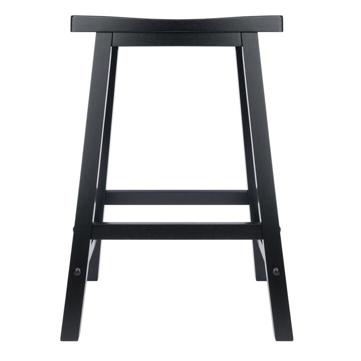 Satori 24" Saddle Seat Bar Stool Black
