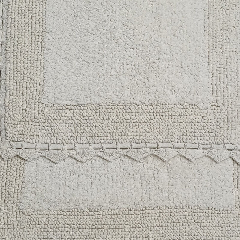 RT Designers Collection Adriano 2 Pieces Premium Cotton Anti Skid Bath Rug Set Ivory
