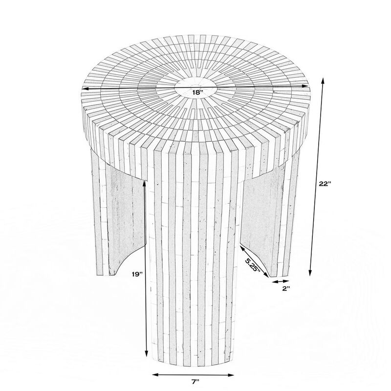 Butler Specialty Rimma Bone Inlay Side Table, Black and White image number 8