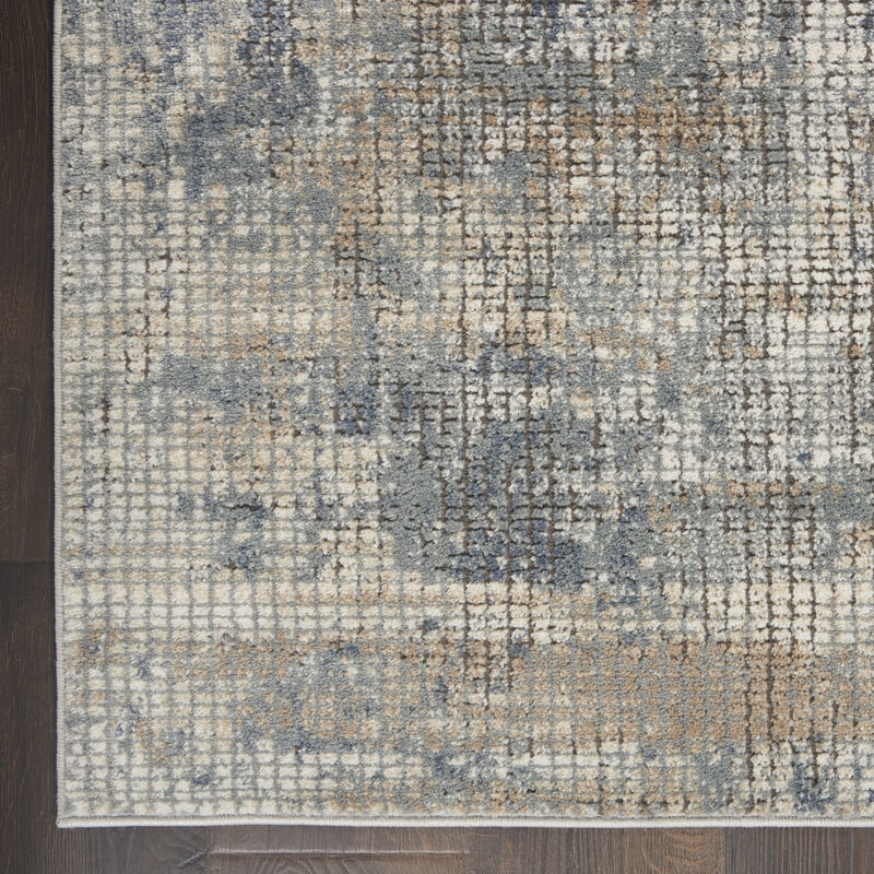 Quarry QUA02 Blue/Beige 3' x 5' Rug