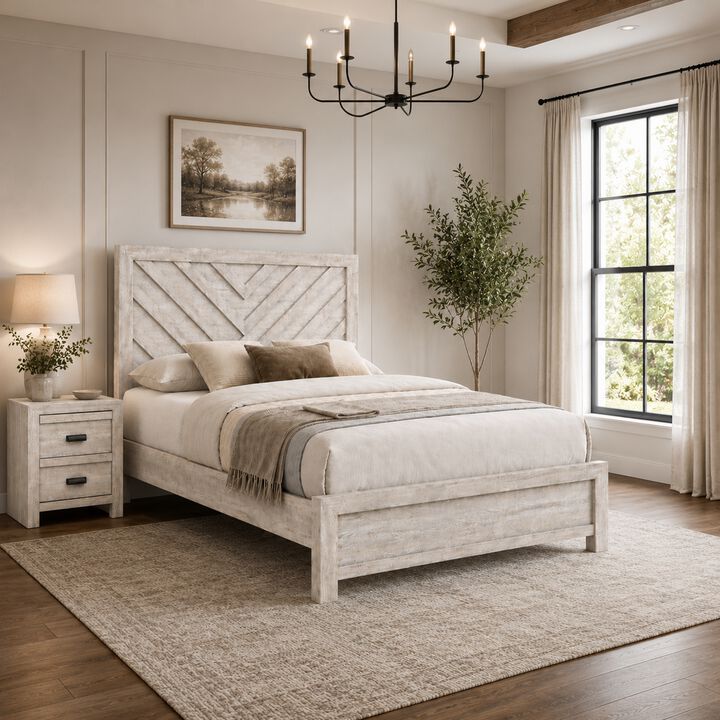 Bedroom Set, Wood, 2 Piece Set with Nightstand