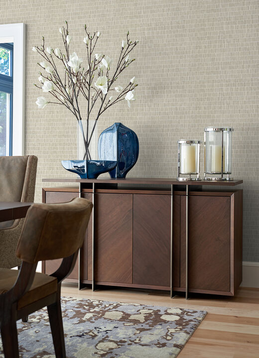 Luz Taupe Faux Grasscloth Wallpaper