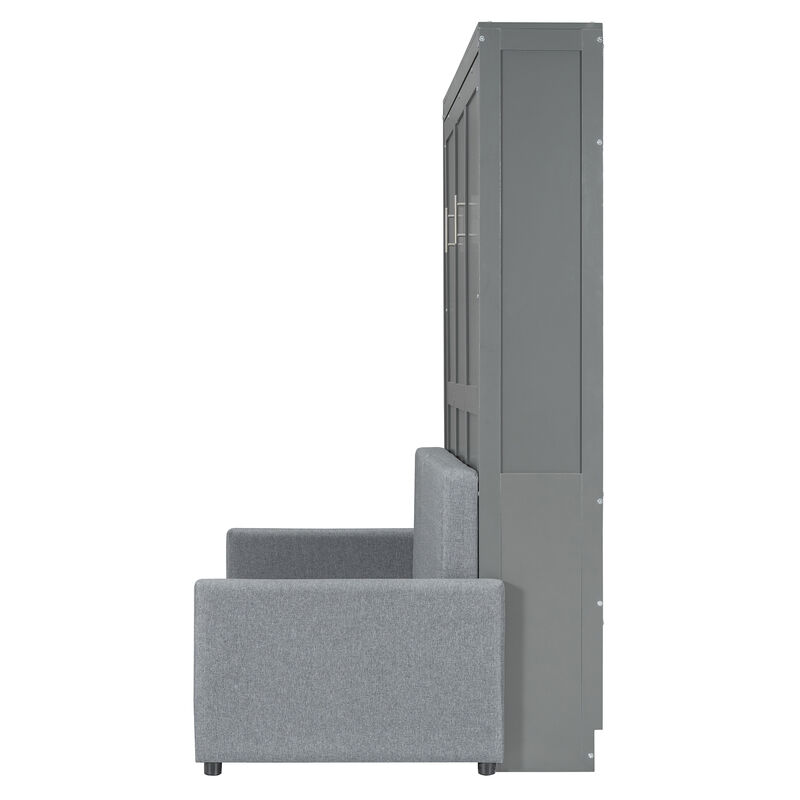 Whisen Clever Design Full Size Murphy Bed, Folded into a Sofa with Cushion