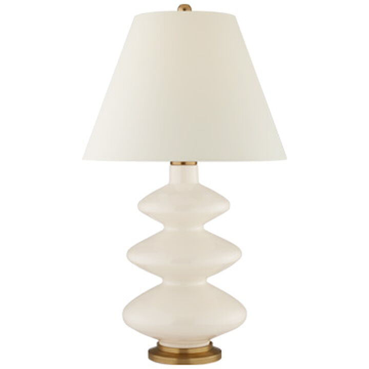 Smith Large Table Lamp in Ivory with Natural Percale Shade
