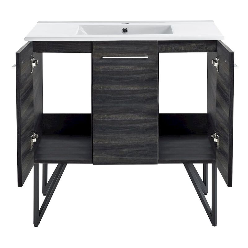 Annecy 36" Freestanding Bathroom Vanity in Black Walnut with Sink Top image number 9