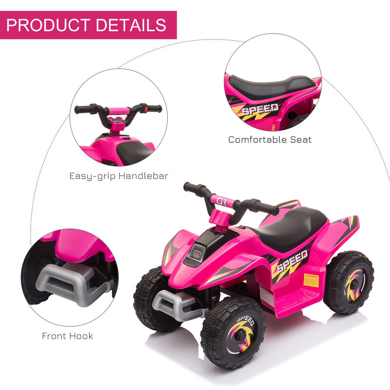 BreeBe 6V Kids ATV 4-Wheeler Ride on Car, Electric Motorized Quad Battery Powered Vehicle with Forward/Reverse Switch image number 5