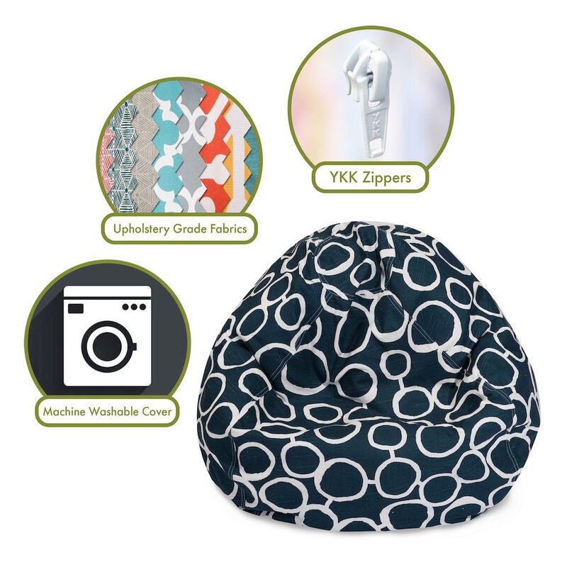 Majestic Home Goods Large Bean Bag Fusion Navy