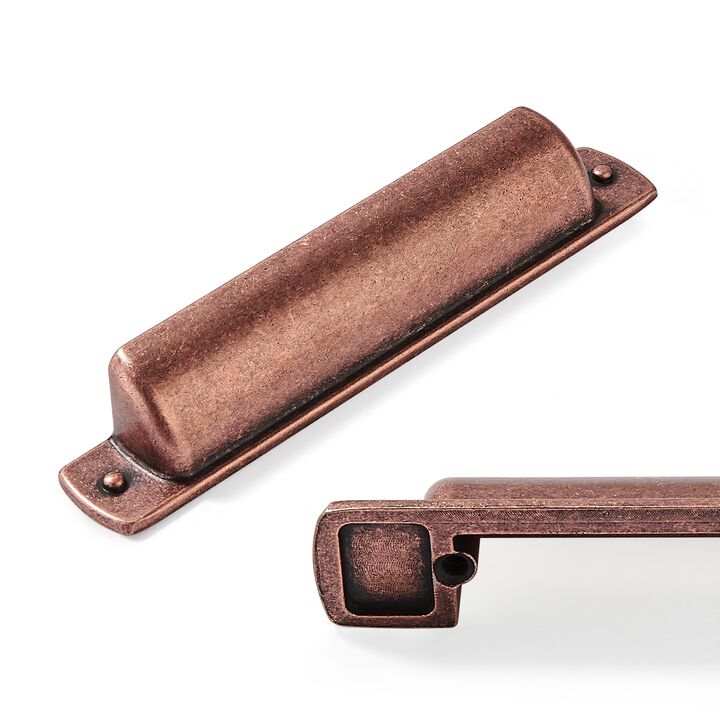 CABDM 2 Pack Cup Pulls 3""(76mm) Center to Center Drawer Pulls Antique Copper Cabinet Cup Pulls Kitchen Cabinet Hardware Vintage