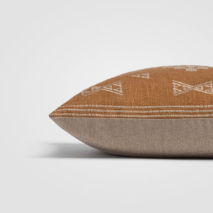 Tribal Sun Gold & Ivory Geometric Throw Pillow