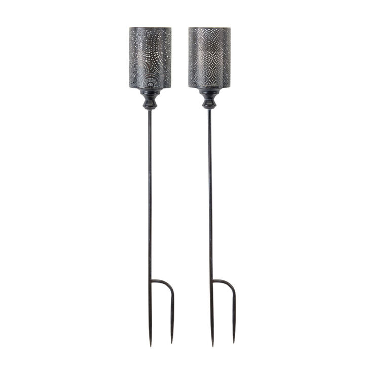 Set of 4 Decorative Metal Garden Stakes for Outdoor Lawn and Yard Decoration