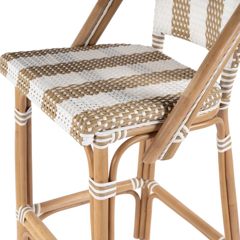 Butler Specialty Lila Rattan 28 in. Seat Height Bar Stool with Back and Footrest