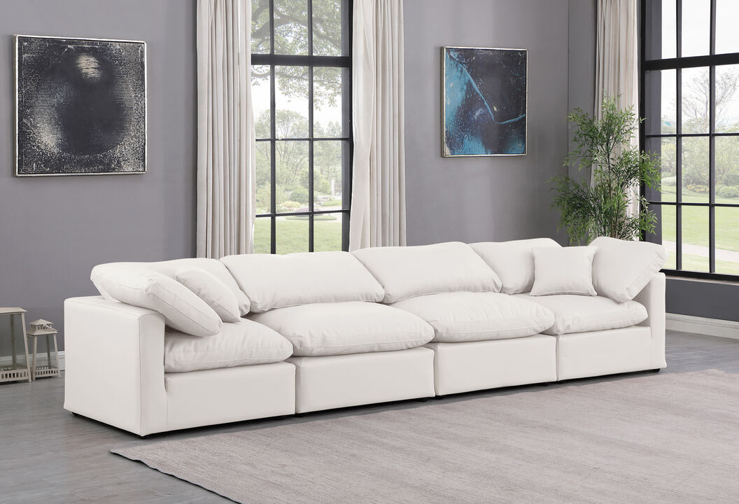 Meridian Furniture Indulge Cream Vegan Leather Modular Sofa