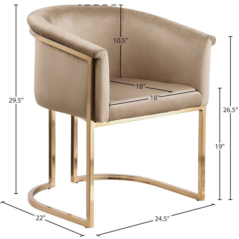 Meridian Furniture Tierra Beige Velvet Dining Chair