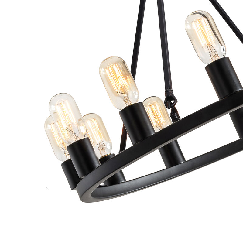 Ester Black 12-light Metal Round Chandelier image number 5