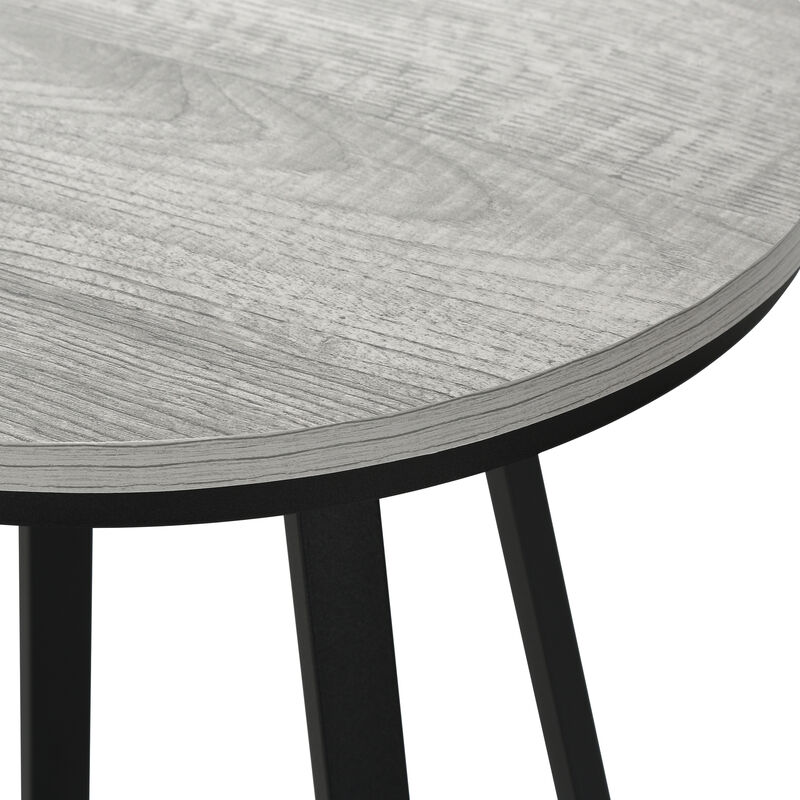 Monarch Specialties I 2176 Accent Table, Side, Round, End, Nightstand, Lamp, Living Room, Bedroom, Metal, Laminate, Grey, Black, Contemporary, Modern image number 8