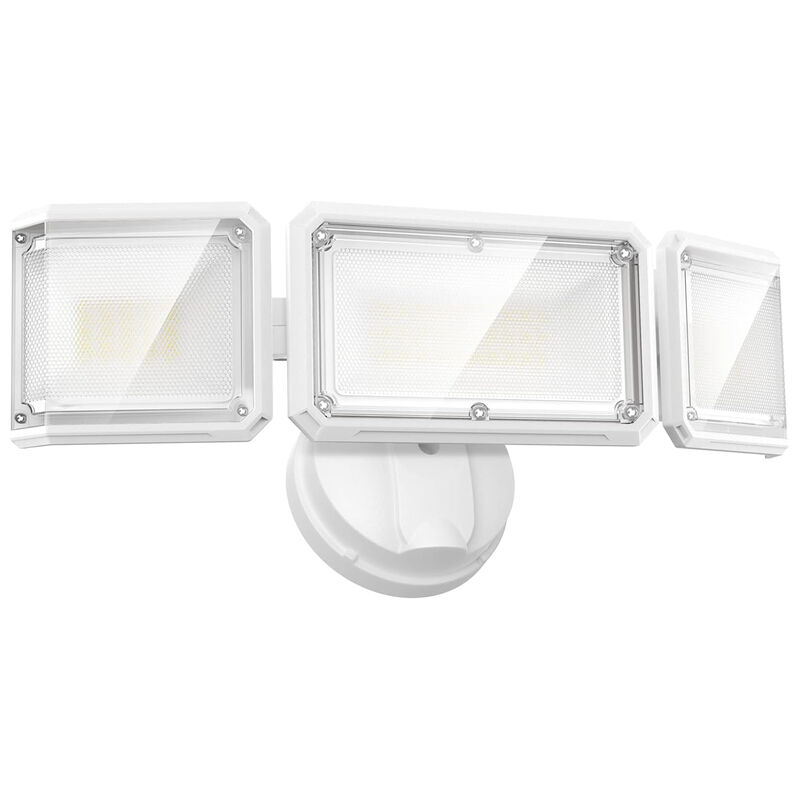 LEPOWER 42W Flood Lights Outdoor, 4200LM Bright LED Security Lights Outdoor with 3 Heads, 220&deg; Wide Angle, IP65 Waterproof for Garage, Yard, Porch image number 0
