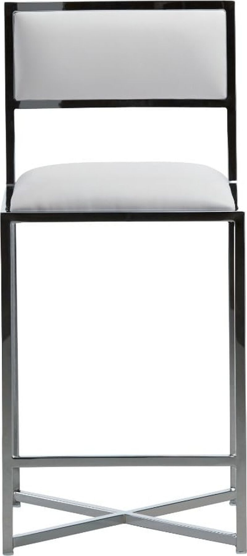 Amalfi X-Base Counter Stool in White Leather - Set of 2