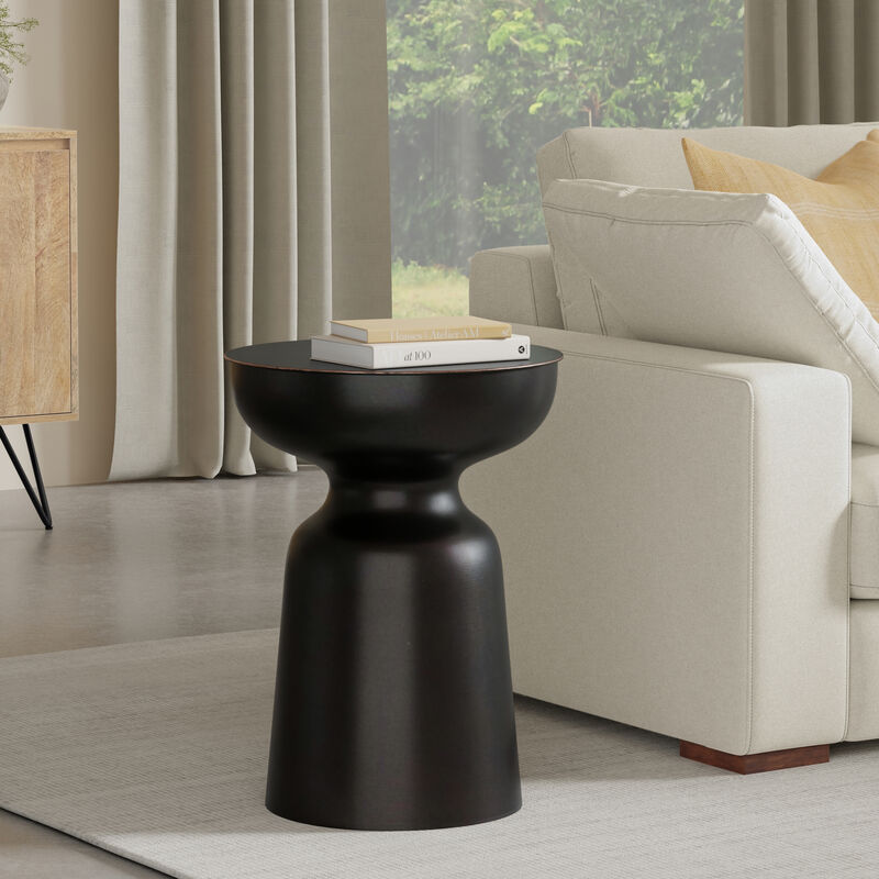 Toby 18 inch Wide Modern Industrial Metal Accent Table in Antique Copper Iron image number 2