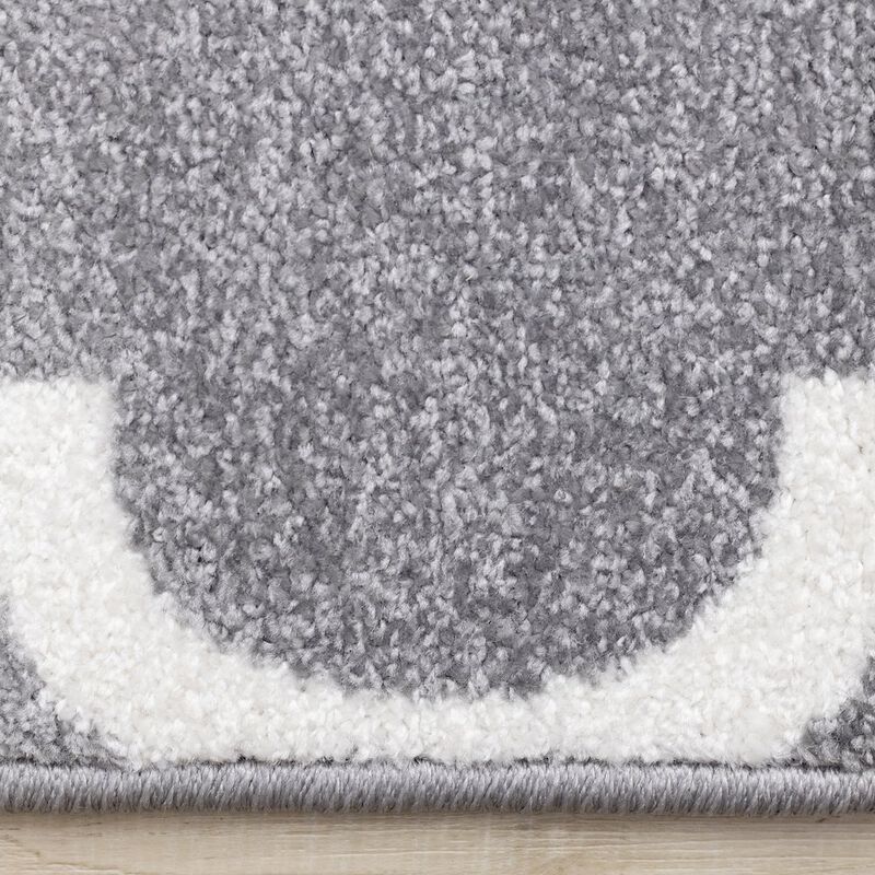 Novelle Home Claremont Grey White Ogee Area Rug, 5' x 8', 5'3 x 7'7 image number 1