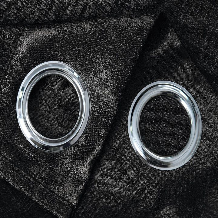 Olivia Gray Roxy Two Tone Jacquard Grommet Single Panel - 54x90", Black