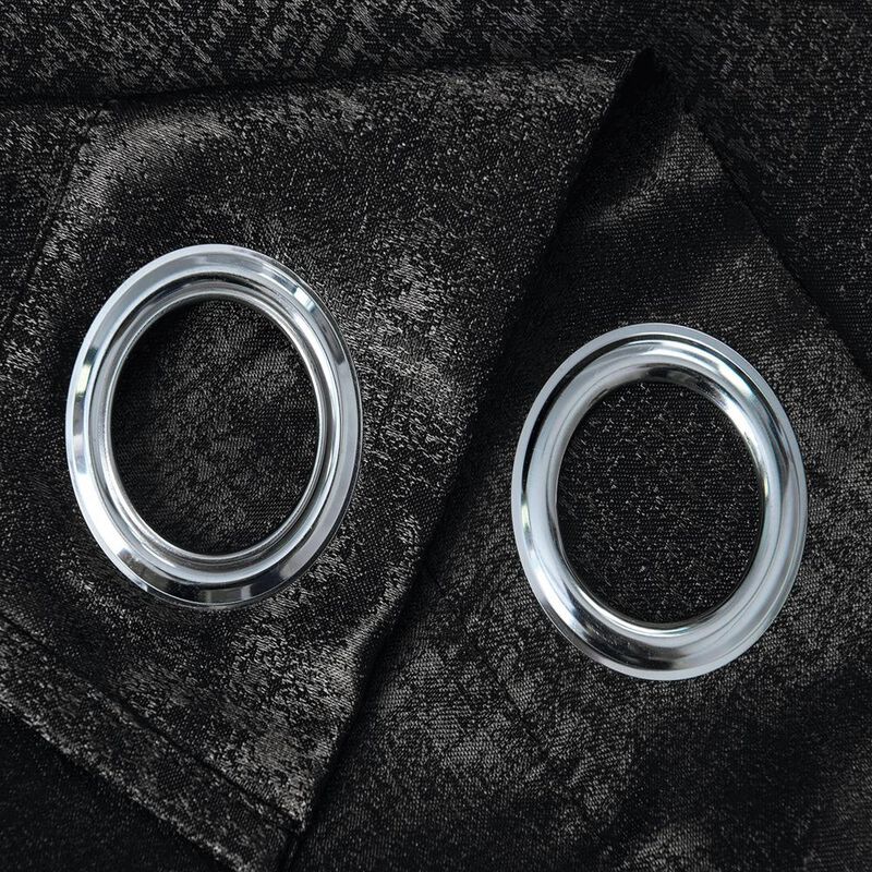 Olivia Gray Roxy Two Tone Jacquard Grommet Single Panel - 54x90", Black