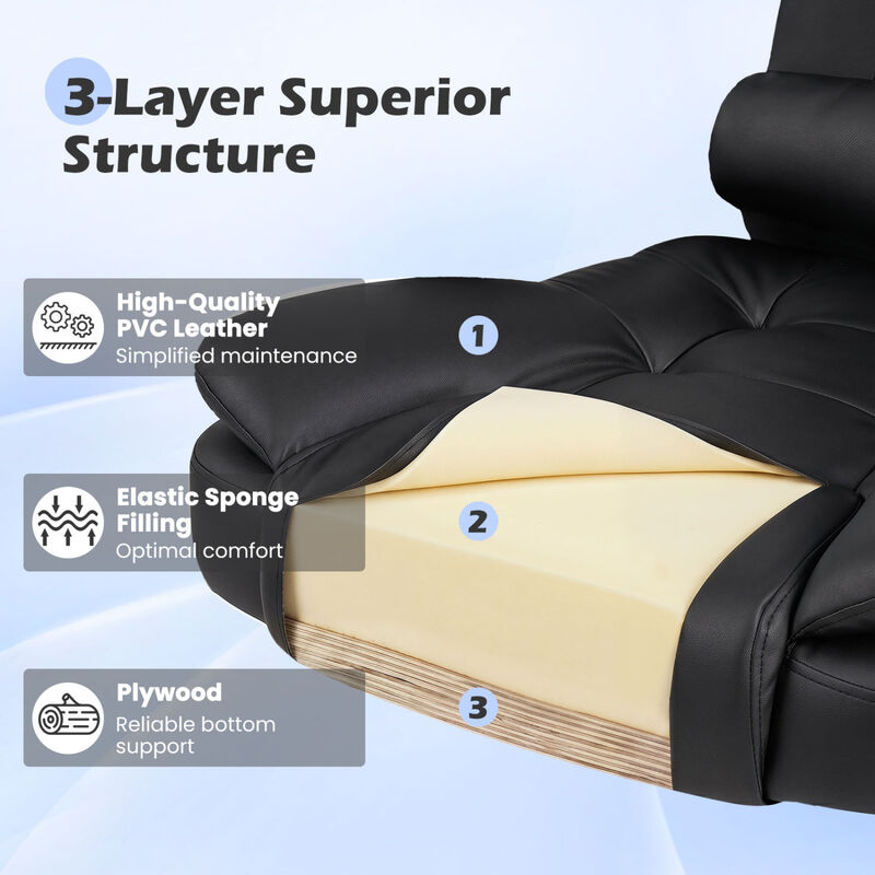 Ergonomic Executive Office Chair High Back with Armrests and Leather Seat image number 5