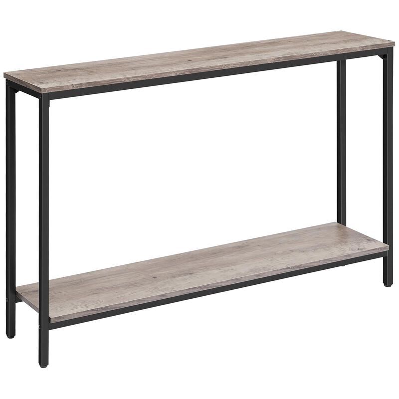 Entryway Console Table Narrow with Storage Shelf, Slim Hallway Sofa Table-Greige image number 0