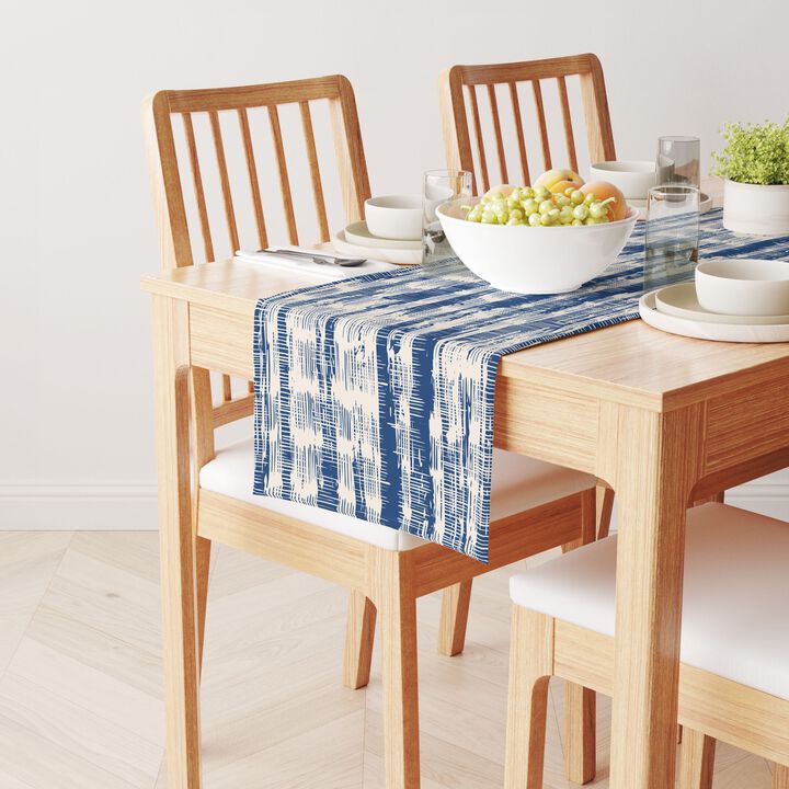 Fabric Textile Products, Inc. Table Runner, 100% Cotton, Blue Batik Stripe