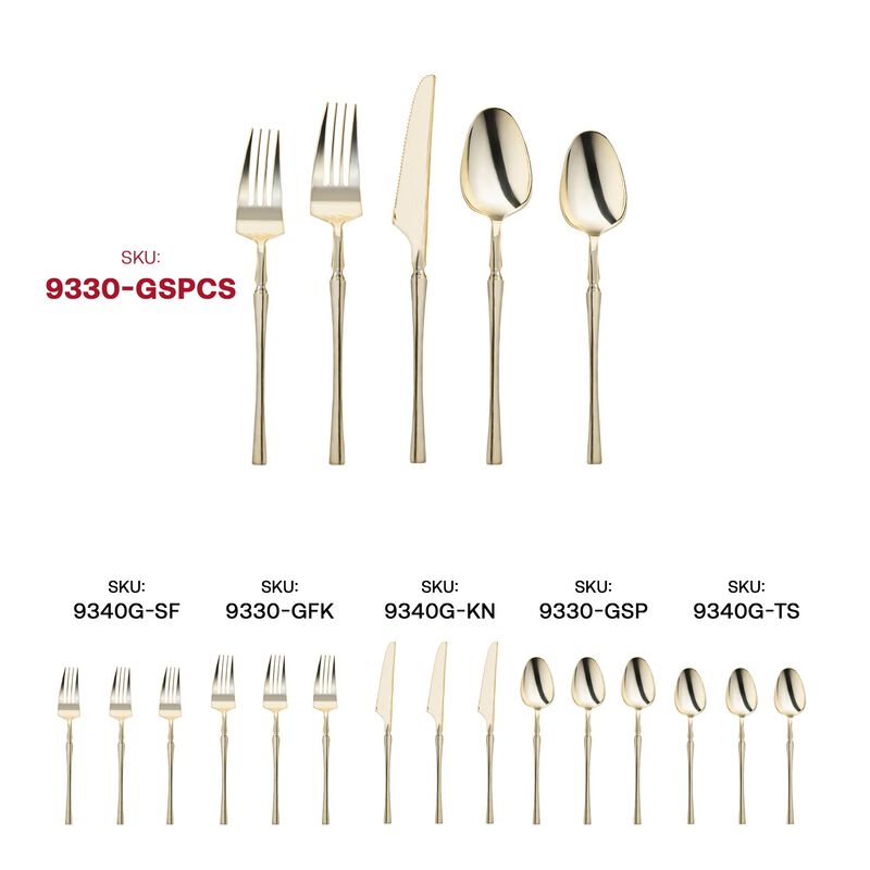 Shiny Gold Moderno Plastic Cutlery Set (40 Sets) image number 5