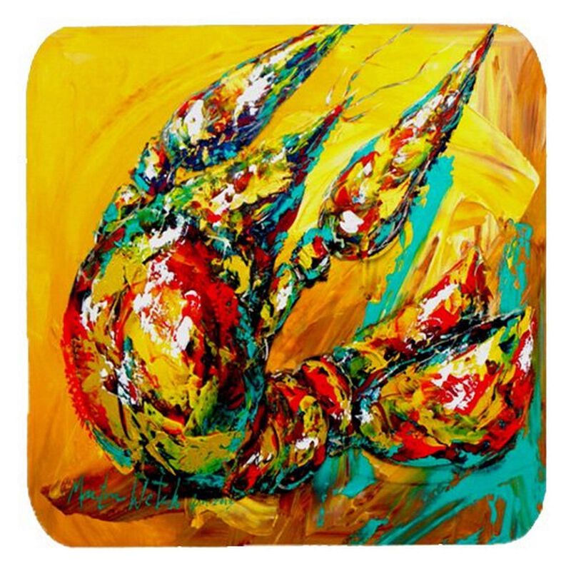 Caroline's Treasures MW1001FC Crawfish Anyway You Like It Foam Coasters (Set of 4), 3.5 H x 3.5 W, Multicolor image number 0