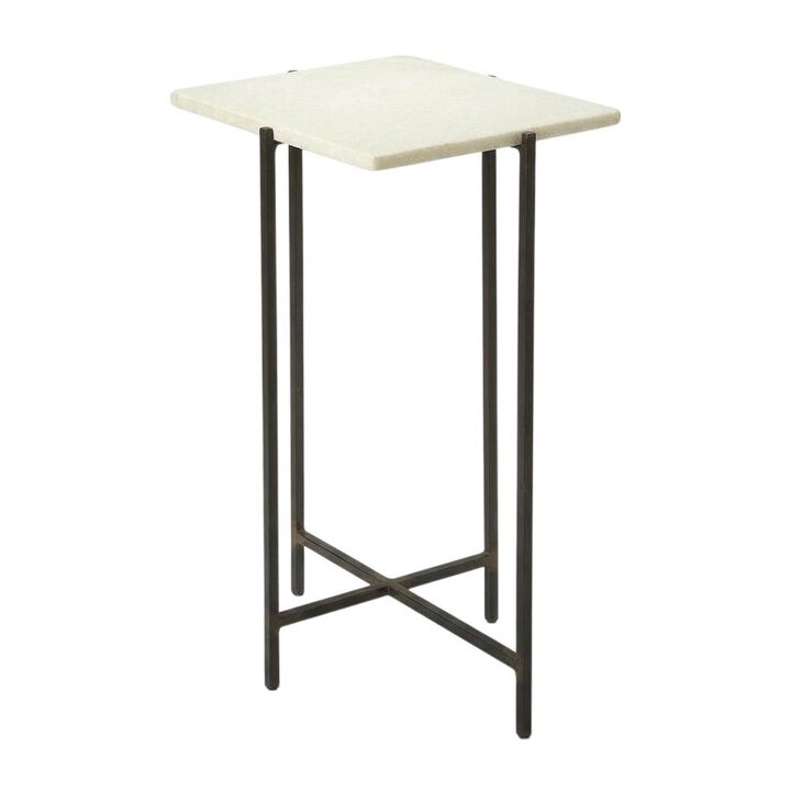 Butler Specialty Nigella Square Marble & Metal Side Table, Multi-Color
