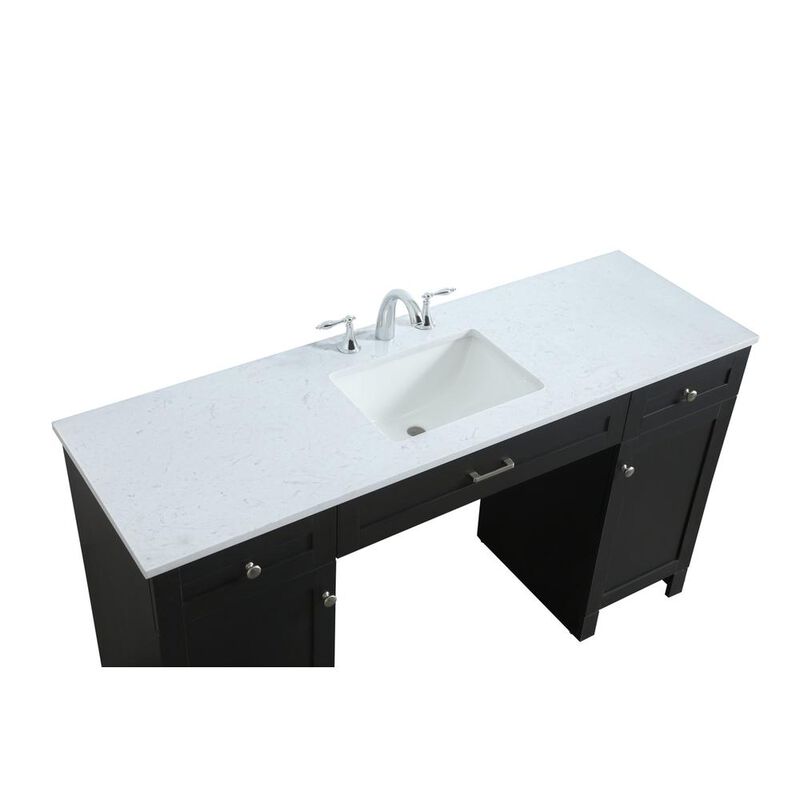 Elegant Kitchen and Bath 60 Inch ADA Compliant Bathroom Vanity In Black