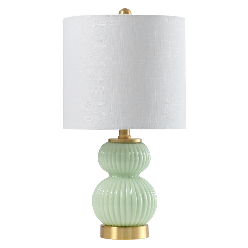 Daphne 20" Contemporary Transitional Metal/Glass Ribbed Gourd LED Table Lamp