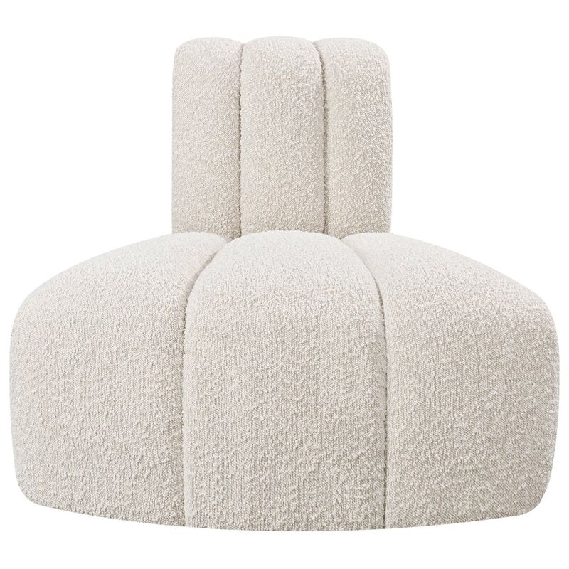 Meridian Furniture Arc Black Boucle Fabric Reverse Corner