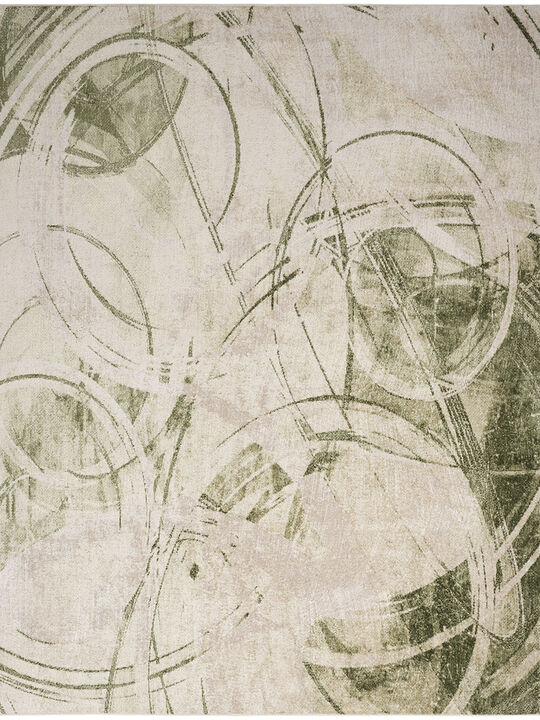 Astra Machine Washable ASW14 Beige/Green 4' x 6' Rug