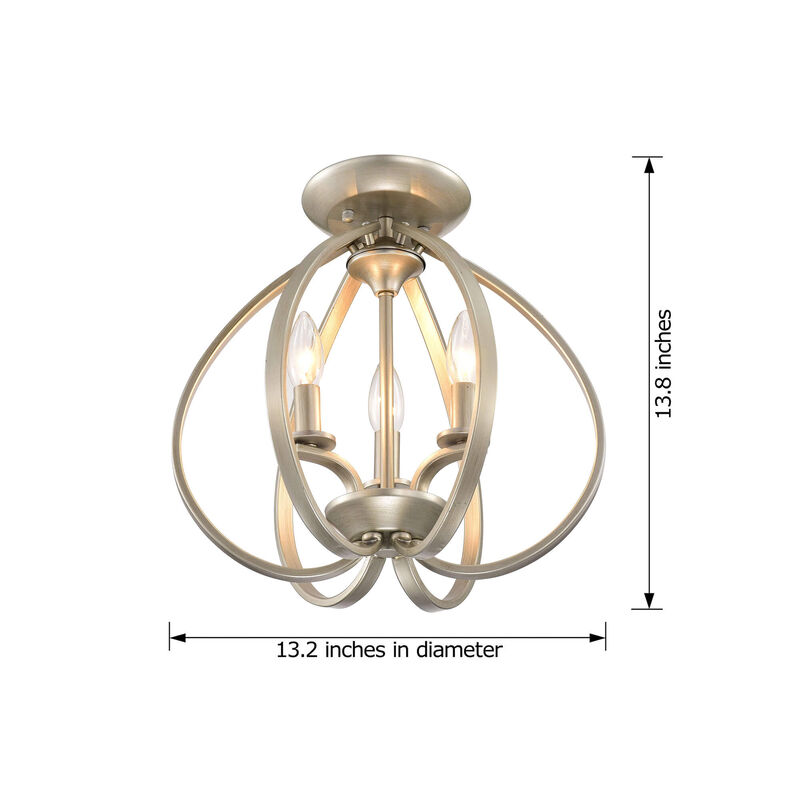3-light Contemporary Sleek Curves Cradling Metal Flush Mount - Brushed Champagne image number 4