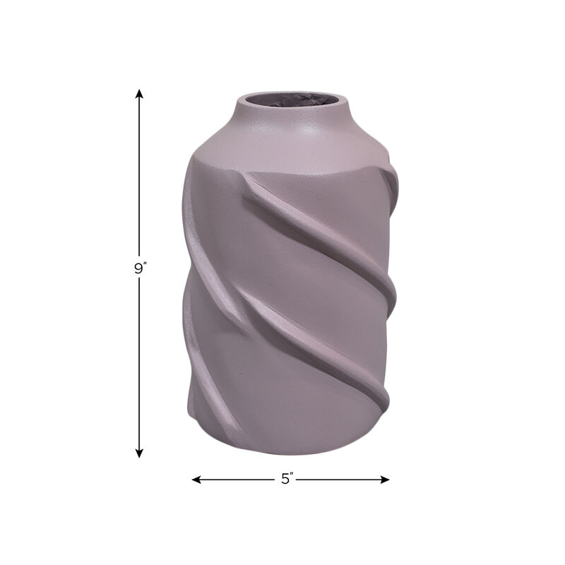 Handmade Aluminium Geometric Light Pink Cylinder Vase For Indoor & Outdoor Use BBH Homes image number 4