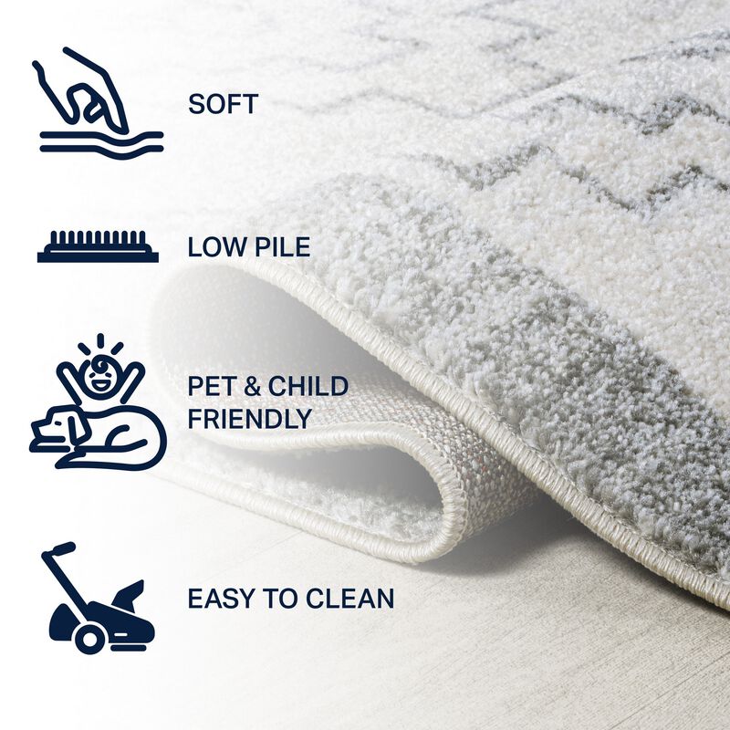 Amir Moroccan Beni Souk Cream/Black. Area Rug