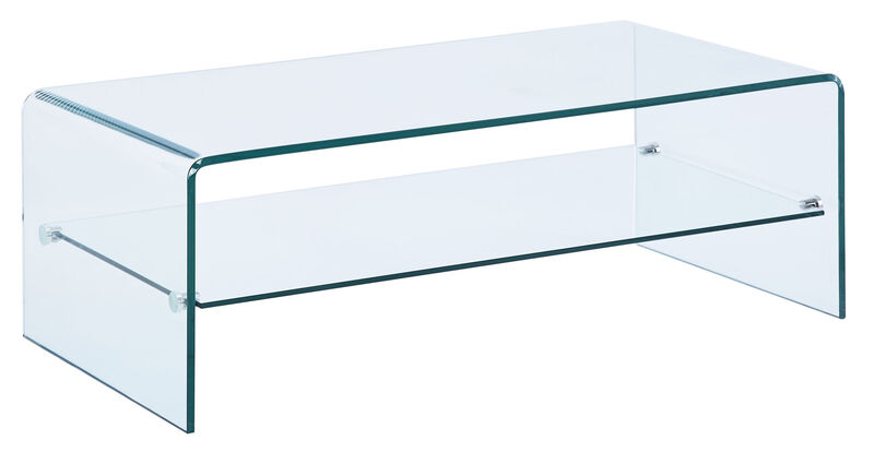 12MM Bent Tempered Glass Coffee Table with 8mm Shelf Glass