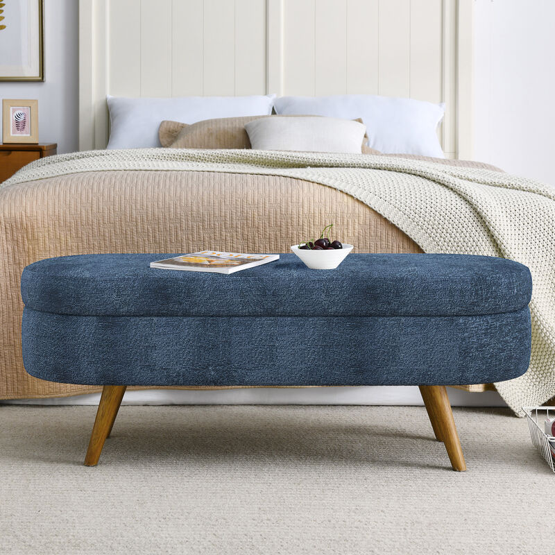 Merax Fabric Storage Ottoman &ndash; Multi-Functional Footstool & Seat image number 1