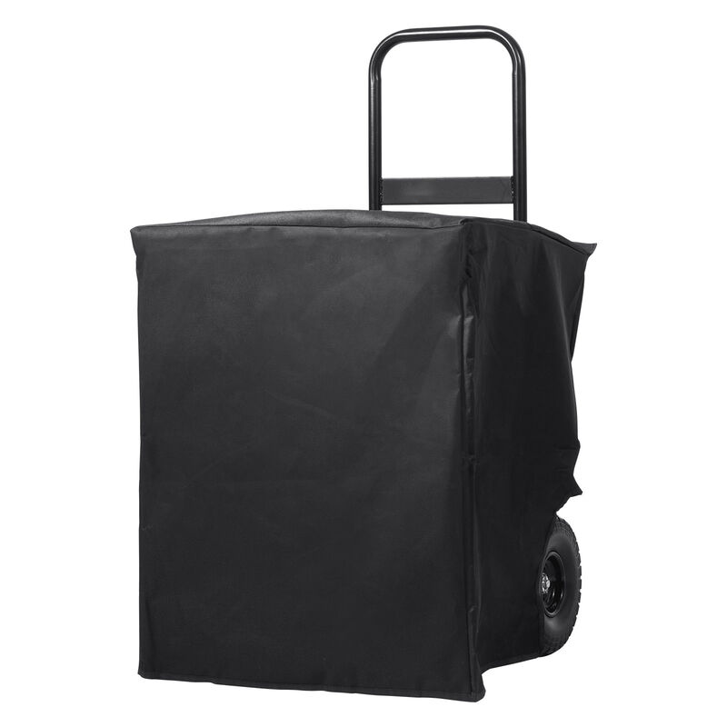 Heavy Duty Firewood Carrier Cart with Waterproof Cover and PU Wheels, Steel Log Hauler for Fireplace-Black image number 8