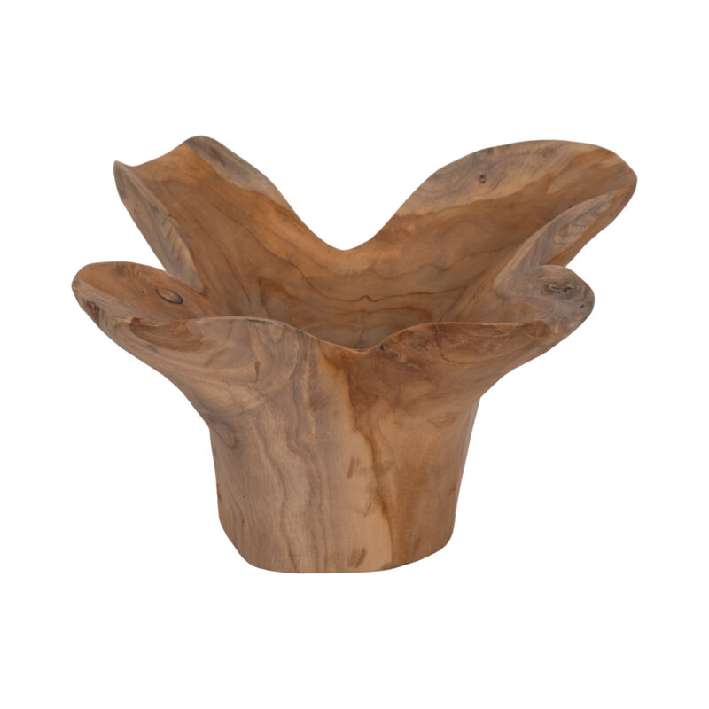 Wood, 14" Teak Bowl, Natural image number 0