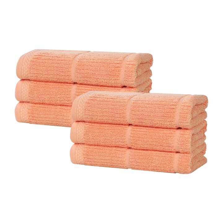 Soft Hand Towels Set of 6 in Smart Twist Viscose Cotton Blend