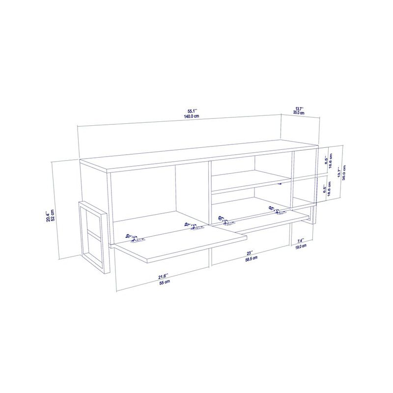 Decorotika Utopia Tv Stand White Ephesus