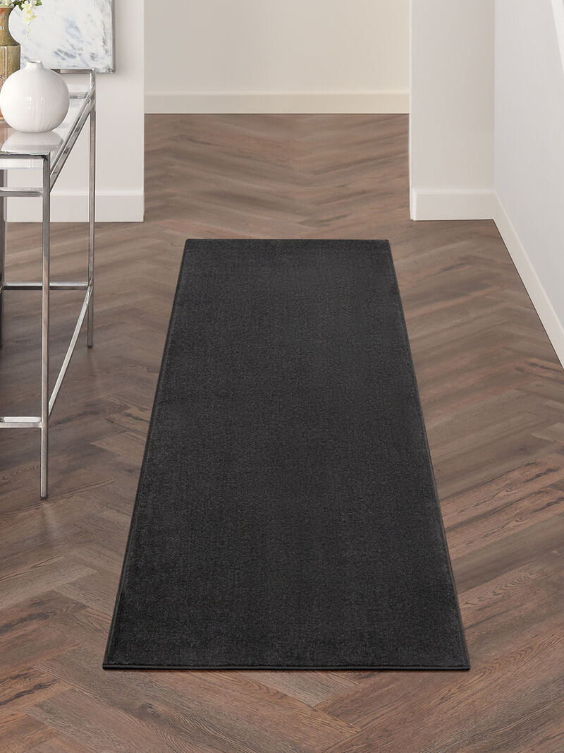 Nourison Essentials NRE01 Black 2' x 6' Rug image number 6